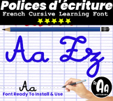 French Alphabet Cursive Font -Bold-( Police d'écriture cur