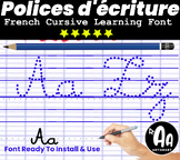 French Alphabet Cursive Font -Dotted Lined-(Police d'écrit