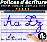 French Alphabet Cursive Font -Lined- ( Police d'écriture c