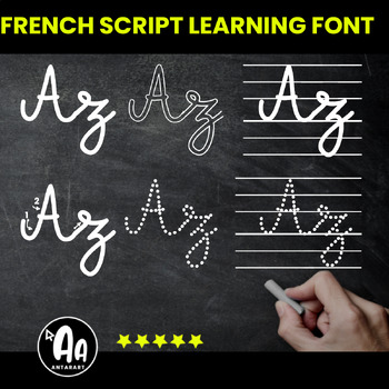 Preview of French Alphabet Cursive Font bundle
