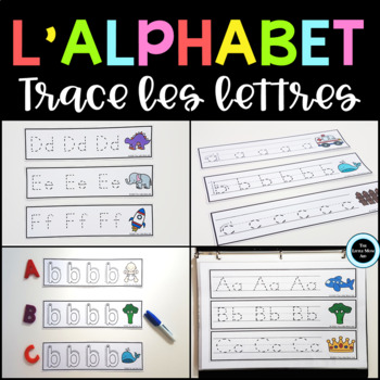 French Alphabet Handwriting Practice Strips - Alphabet Trace les Lettres