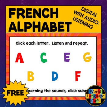 Preview of FRENCH ALPHABET LETTERS BOOM CARDS ⭐ French Alphabet Sounds Boom ⭐ Listening