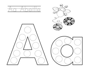 Preview of French Alphabet Letters for Stickers/Dot Markers (Sample)
