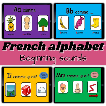 Preview of French Beginning sounds Alphabet letters Audio Self-checking Digital Vocabulary