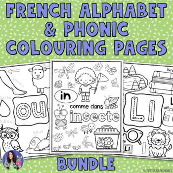 Preview of French Alphabet & Phonic Coloring Pages BUNDLE