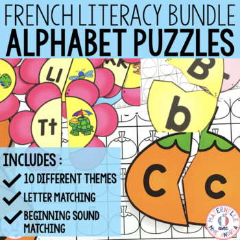 Preview of French Alphabet Puzzles Literacy Centre - BUNDLE - Casse-têtes pour l'alphabet
