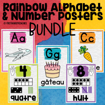 Preview of French Alphabet and Number Posters | BUNDLE | French Classroom Decor