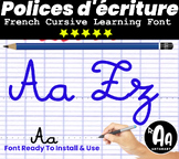 French Alphabet Cursive Font ( Police d'écriture cursive f