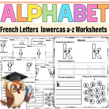Preview of French Alphabet lowercas Worksheet|Activités Pour Maternelle L’Alphabet Français