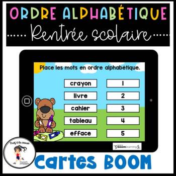 Preview of French Alphabetical Order | Ordre alphabétique BOOM CARDS Distance Learning