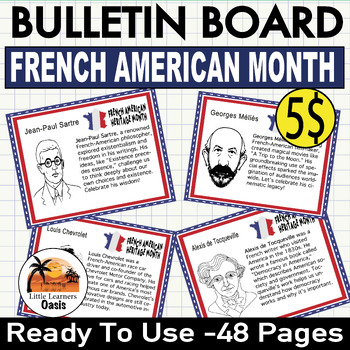 Preview of French American Heritage Month Bulletin Board: 48 Fascinating Figures and Facts