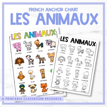 Preview of French Anchor Chart | les animaux