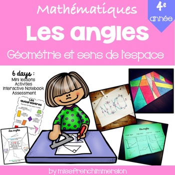 Preview of French Grade 4 Math: Measurement: Angles Unit - Maths 4e année: Les angles