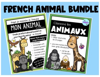 Preview of French Animal Bundle: Classons les animaux et projet de recherche