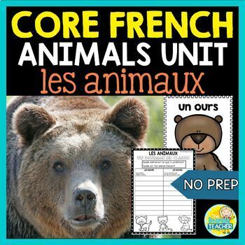 Preview of French Animals Activities, Project & Posters - les animaux - Middle Years FSL 