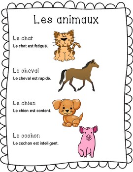 French Animals/Les Animaux Packet by Limitless Language Resources