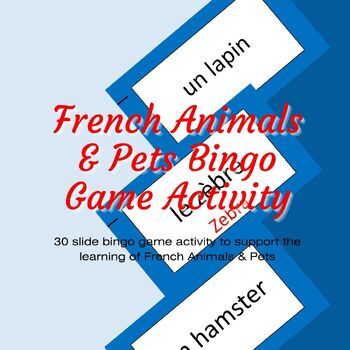 Preview of French Animals & Pets Bingo Game Activity