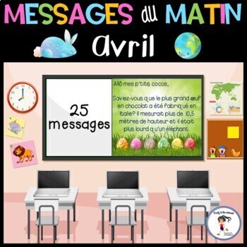 Preview of French April Morning Messages | Messages du matin Avril Pâques Jour de la Terre