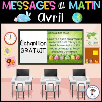 Preview of French April Morning Messages| Messages du matin d'avril Pâques GRATUIT