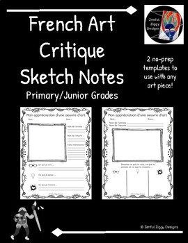 Preview of French Art Critique Sketch Notes #1 (Primary/Junior)