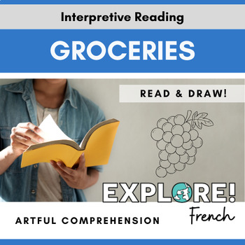 Preview of French | Artful Reading Comprehension - Groceries (EDITABLE!)