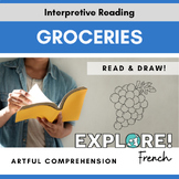 French | Artful Reading Comprehension - Groceries (EDITABLE!)