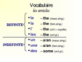French Definite/Indefinite Articles PowerPoint. Bien Dit 1