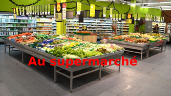 Preview of French: Reading: Au supermarché, lecture, PRIMAIRE