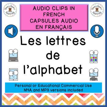 Preview of French Audio Clips Letter Names | Capsules Audio Lettres en français