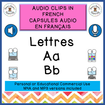 Preview of French Audio Clips Letters Aa Bb | Capsules Audio Lettres Aa Bb en français