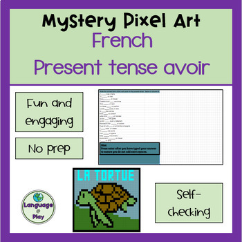 Preview of French Avoir in the Present Tense Mystery Picture Digital Art Activity