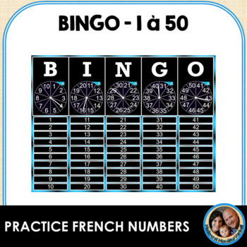 Preview of French BINGO Numbers 1 to 50 - Smart Notebook