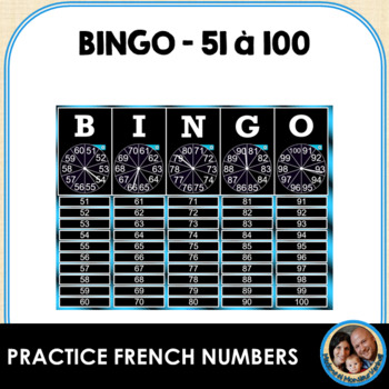 Preview of French BINGO Numbers 51 to 100 - Smart Notebook