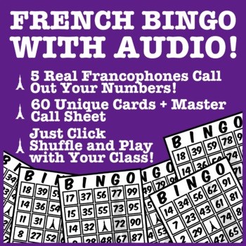 Preview of French BINGO with AUDIO! - Real Francophones Call Out your Numbers!