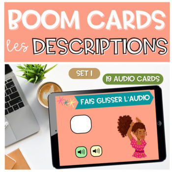 Preview of French BOOM CARDS Descriptions Physiques | Physical Appearance audio SET 1