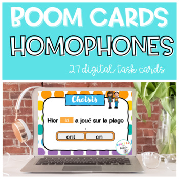 Preview of French Homophones Homonymes ONT ON | Spelling Homonyms BOOM CARDS