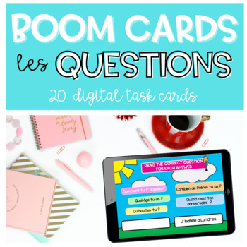Preview of French BOOM CARDS Mots interrogatifs | Asking Question WH Words