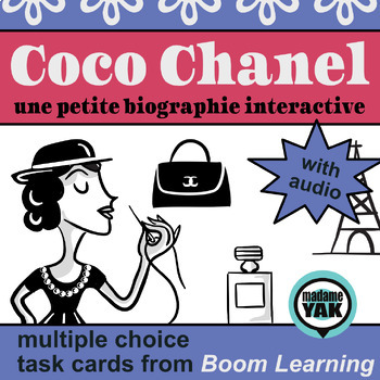 Preview of French BOOM Cards Coco Chanel Une petite biographie interactive