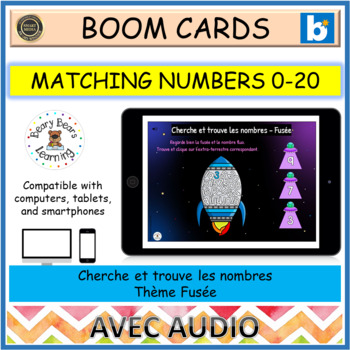 Preview of FRENCH TRANSPORTATIO NUMBER 0-20 SPACE ROCKET | Boom Cards | Fusée Transport