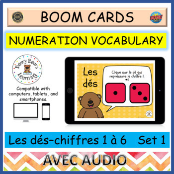 Preview of French BOOM Cards: Reconnaissance des chiffres 1 à 6 Set 1