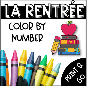 Preview of French Back To School Color By Number