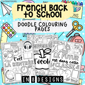 Preview of French Back To School Coloring Pages | La Rentrée Coloriage