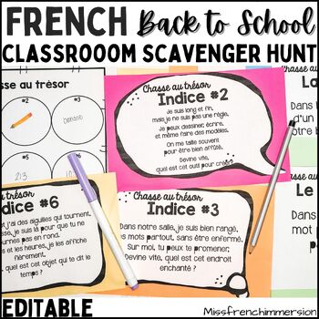 Preview of French Back to School Activities: Scavenger Hunt - Activité de Rentrée Scolaire