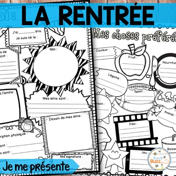 Preview of French Back to School All About Me - Rentrée scolaire - Me voici