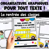 French Back to School Book Companion Graphic Organizers fo