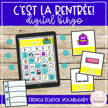 Preview of French Back to School Digital BINGO | La rentrée