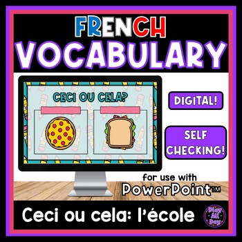 Preview of French Back to School Ice Breaker Vocabulary Review | Ceci ou cela la rentrée