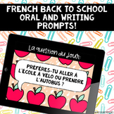 French Back to School Oral Prompts | La Question Du Jour 