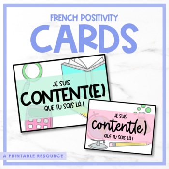 Preview of French Back to School Positivity Note Cards