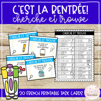 Preview of French Back to School Printable Scavenger Hunt | La rentrée